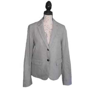 Gap Womens The Academy Blazer Gray Wool Blend Herringbone Jacket Size‎ 6